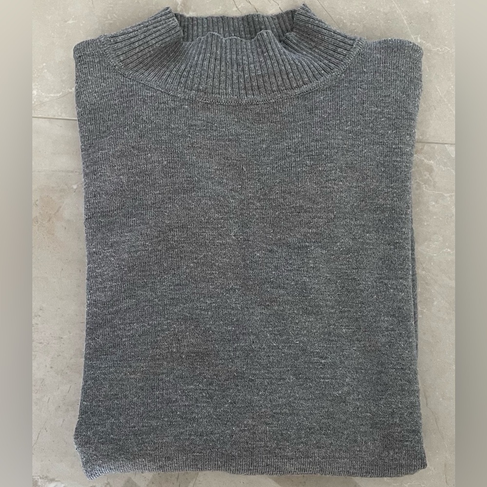 Alberto Makali Sweater Size Small Grey Long Sleeve Pullover Mock Turtleneck